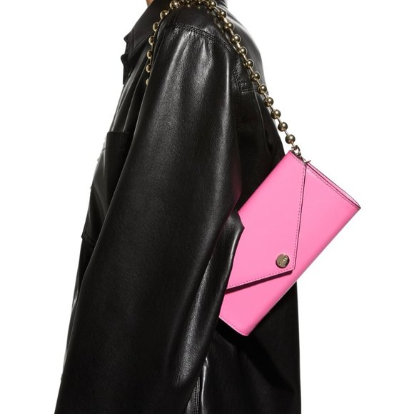 GANNI Banner Recycled Leather Wallet on Chain - Picture 7 of 13